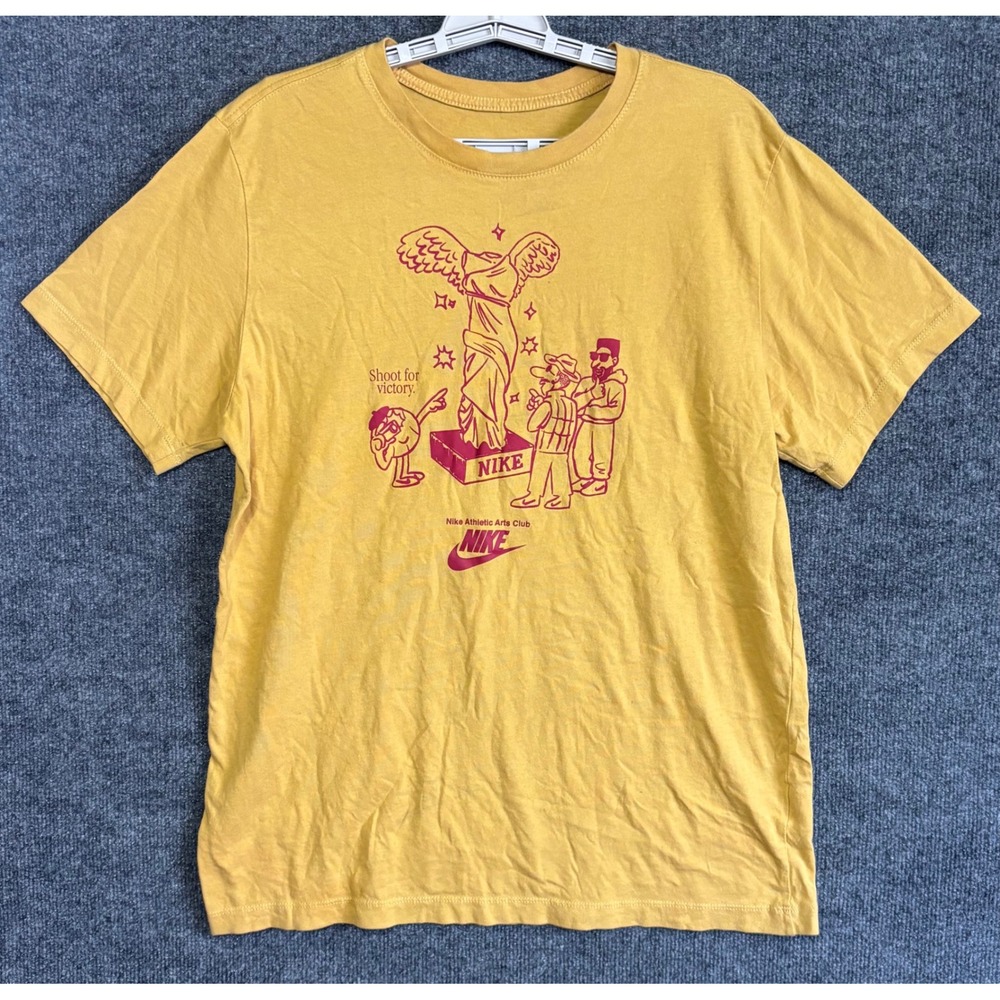 Nike Tee Nike Athletic Arts Club T Shirt Yellow Graphic Print Mens Large‎
